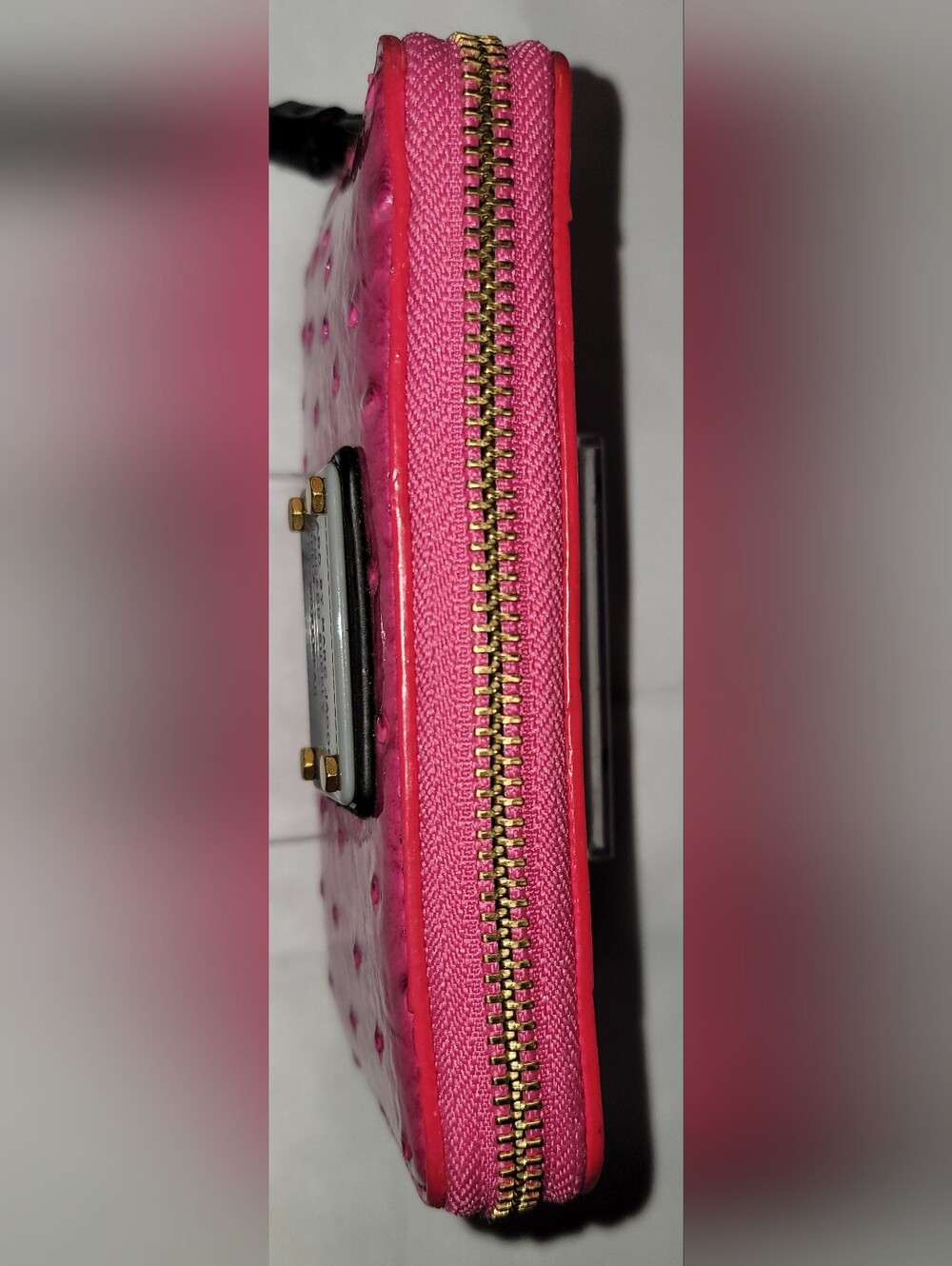 Marc by Marc Jacobs Hot Pink Ostrich-Embossed Wristlet Clutch Wallet NWT. - Picture 11 of 16